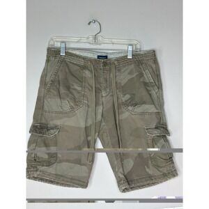 VTG American Eagle Cargo Shorts Womens 32W Camoflaugue Camo Green Y2K